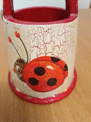 Secchiello decorativo coccinella vintage