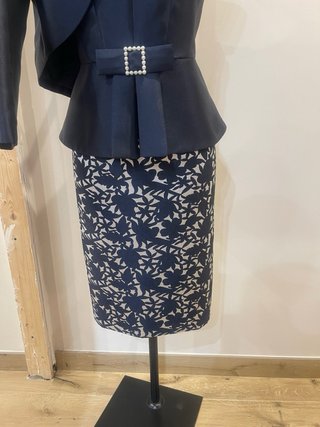 Conjunto Vestido y Chaqueta Azul Marino
