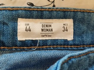 Pantalón vaquero Lefties Talla grande, mujer.
