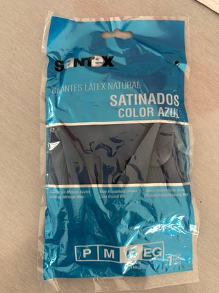 Guantes de látex Santex satinados color azul