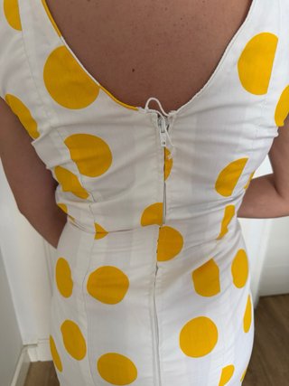 Traje Flamenco Blanco con Lunares Amarillos