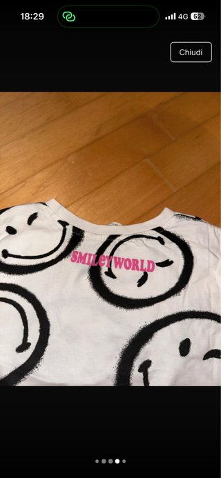 T-shirt crop top bambina con smiley