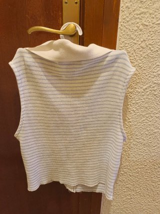 Crop top de rayas azul y blanco