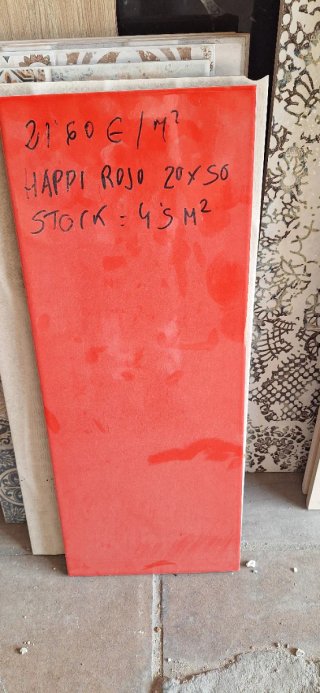 Azulejo Hapi Rojo 20x50