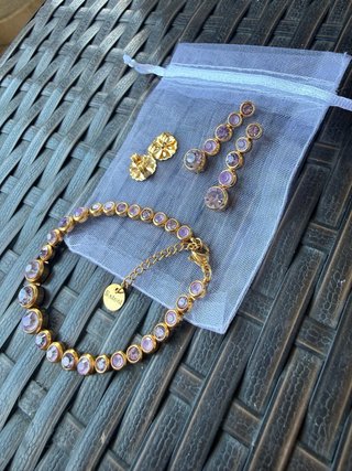 Set Orecchini e Bracciale Acciaio inossidabile