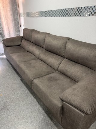 Sofá Gris Tela Casi Nuevo