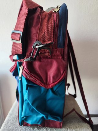 Mochila Escolar Azul e Bordô