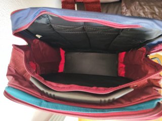 Mochila Escolar Azul e Bordô