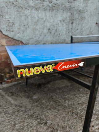 Mesa de Ping Pong Azul Plegable