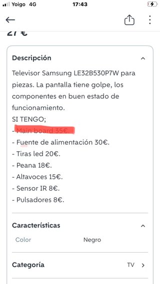 Recambios TV Samsung LE32B530P7W