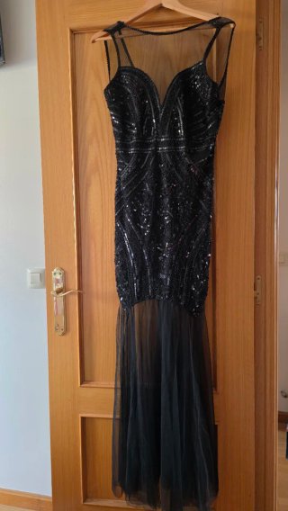 Vestido de fiesta lentejuelas negro