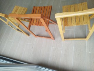 3 Sillas de Madera Plegables