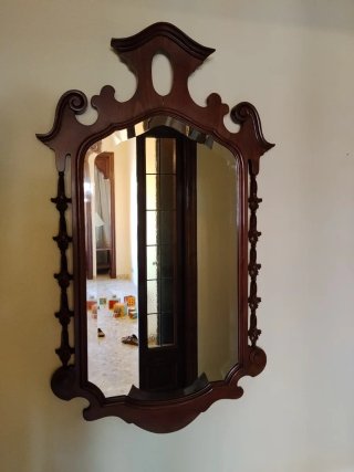 Consola recibidor caoba + espejo