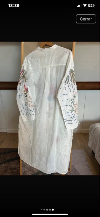 Vestido Zara bordado motivos marinos, talla m
