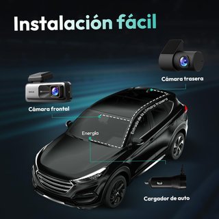 BOTSLAB 360 Dash CAM 4K Delantera y Trasera, Visió