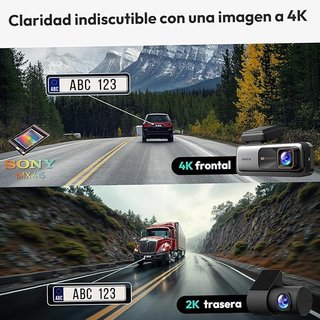 BOTSLAB 360 Dash CAM 4K Delantera y Trasera, Visió