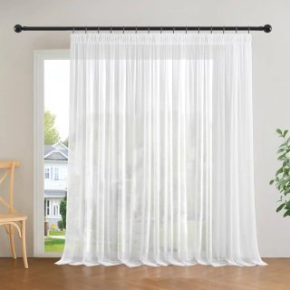 Cortina de Gasa Blanca 245x200 riel o barra
