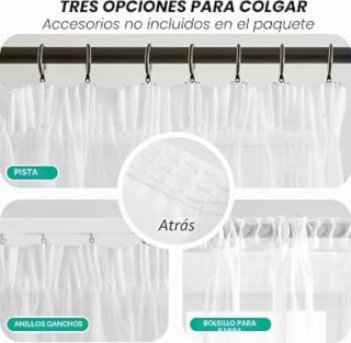 Cortina de Gasa Blanca 245x200 riel o barra
