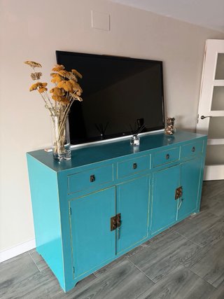Aparador estilo chino Ming turquesa