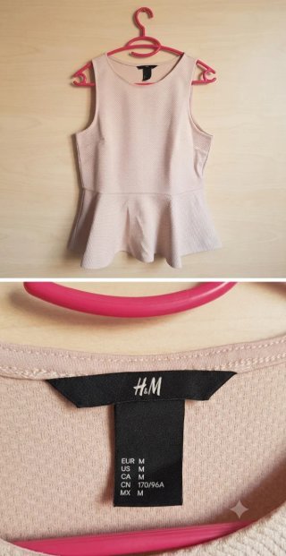 Top Peplum H&M Rosa Talla M