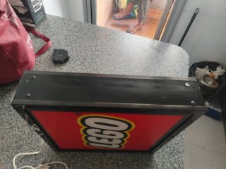 Lámpara, rótulo LED Lego