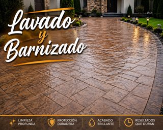 Hormigón Impreso: Lavado y Barnizado
