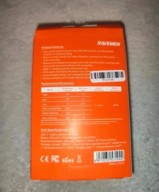RAVEMEN TR250 Luz Trasera USB Recargable