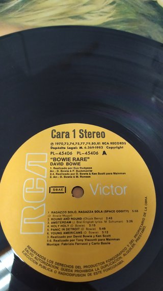 BOWIE - RARE - VINILO 1ª EDICION NM