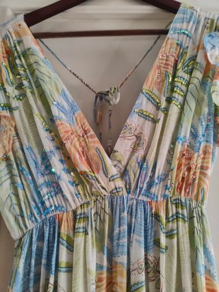 Vestido largo estampado