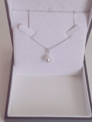 Collar Perla Akoya 9-10mm Oro Blanco 18K