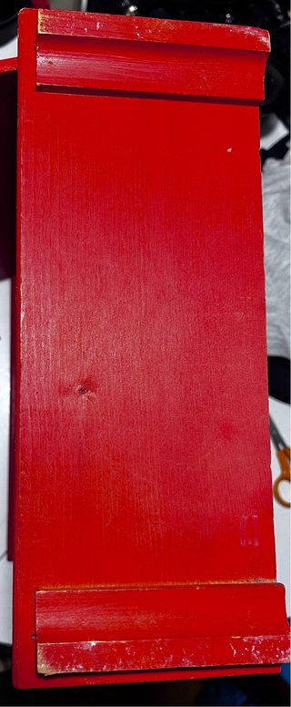 Armadio bambole vintage legno rosso