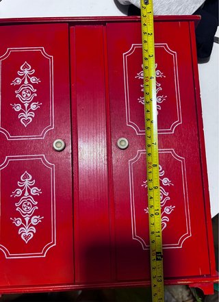 Armadio bambole vintage legno rosso