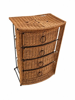 Cajonera de mimbre con estructura metálica