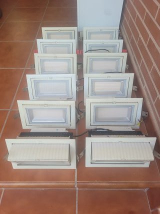 Lote 12 Focos LED Empotrables Cuadrados