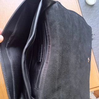Bolso Zara Negro imita Piel Serpiente Cadena