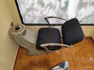 Lavabo de peluquería con silla