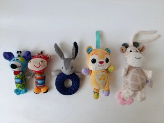 Lote 5 peluches estimulación bebé
