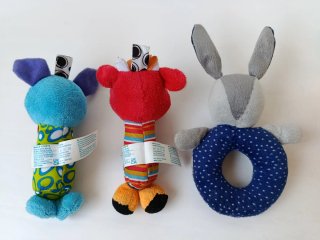 Lote 5 peluches estimulación bebé