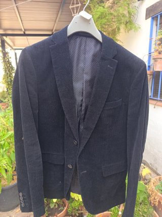 Blazer de pana negro hombre