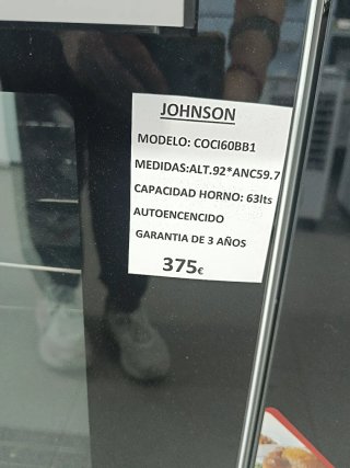 Fornello a Gas Johnson COCI60BB1 Butano