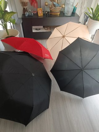 Lote 4 Paraguas Negro, Rojo y Beige