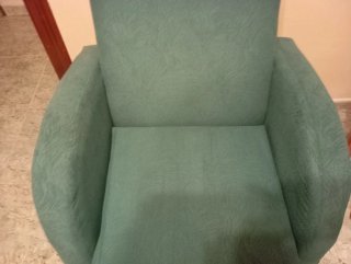 Sillón  verde tela