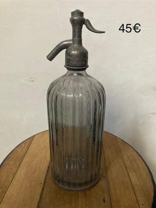 Sifón antiguo de vidrio