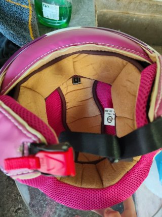 Casco Helix para moto, rosa y blanco