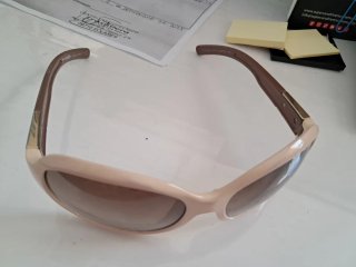 Gafas de sol vintage beige y marrón