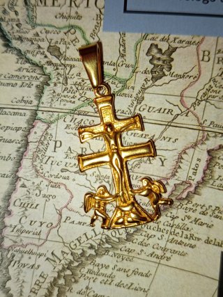 Cruz de Caravaca  para colgante Dorado [GRANDE]