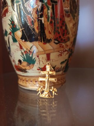 Cruz de Caravaca  para colgante Dorado [GRANDE]