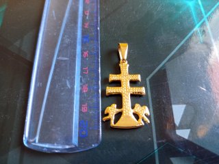 Cruz de Caravaca  para colgante Dorado [GRANDE]