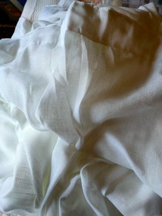 Cortina Lino Grueso Transparent 245x280 blanc riel