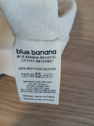 Bolsa Blue Banana, algodón 100%, crema.